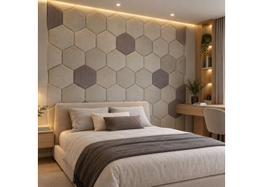 Panele Tapicerowane na Ścianę – Hexagony Premium