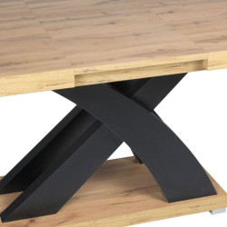 Loftowy stół Xander z nogą X - rozkładany blat 160/240 x 90 dla 6-8 osób