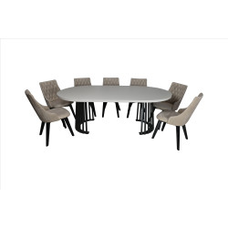 Stół okrągły rozkładany Camela noga metal-  100+2x50cm