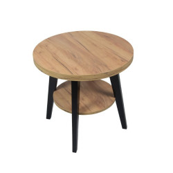 Stolik kawowy okrągły Fiore - 60cm z półką