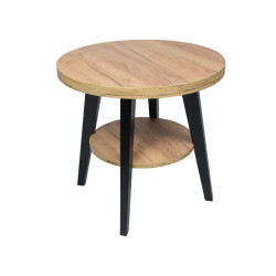 Stolik kawowy okrągły Fiore - 60cm z półką