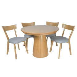 Stół okrągły rozkładany Sophia 45  110+2x50/110 cm dla 4-8 osób