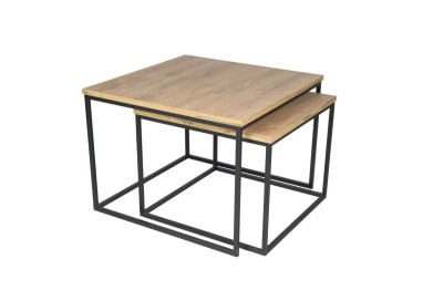 Stolik kawowy 2w1 kwadratowy Quadro Duo - Loftowy