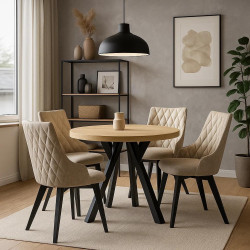 Stół okrągły rozkładany Nova Plus 120+2x50/ 120 cm dla 6-10 osób
