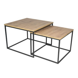 Stolik kawowy 2w1 kwadratowy Quadro Duo - Loftowy